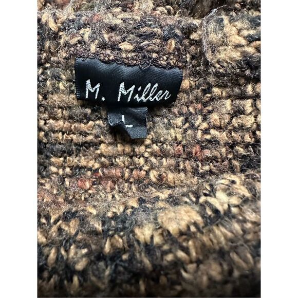 M Miller women’s brown tweed long sleeve cropped sweater size Medium #35-0897 - Picture 3 of 3